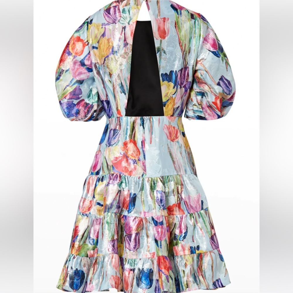 Milly floral metallic cocktail dress - Picture 2 of 3